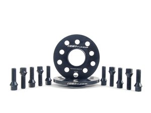 ES#2748192 - 00240302A10KT4 - ECS Wheel Spacer & Bolt Kit - 10mm With Black Conical Seat Bolts - Includes everything you need to install spacers on two wheels - ECS - Audi Volkswagen