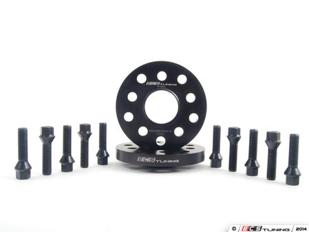 ES#2748196 - ECS10158KTWBC1 - ECS Wheel Spacer & Bolt Kit - 17.5mm With Black Conical Seat Bolts - Includes everything you need to install spacers on two wheels - ECS - Audi Volkswagen