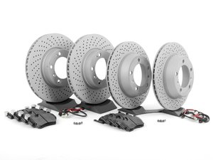 ES#2594700 - 99735193905PERKT - Performance Front & Rear Brake Service Kit - Featuring Zimmerman Z-Coated rotors and Hawk HPS brake pads - Assembled By ECS - Porsche