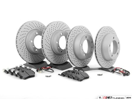 ES#2594700 - 99735193905PERKT - Performance Front & Rear Brake Service Kit - Featuring Zimmerman Z-Coated rotors and Hawk HPS brake pads - Assembled By ECS - Porsche
