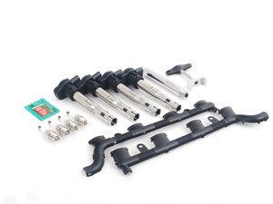 ES#2748514 - 07k905715fs2kt - Ignition Service Kit - Black Coil Pack Wiring Cover & Service Tools - Includes four genuine OEM black coil packs, OEM spark plugs and black coil pack wiring conduit with all the needed service tools - Genuine Volkswagen Audi - Audi Volkswagen