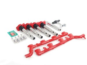 ES#2748513 - 06e905115es2kt - Ignition Service Kit With Coil Pack Wiring Conduit and Service Tools - (NO LONGER AVAILABLE) - Includes four genuine OEM red coil packs, NGK iridium spark plugs and coil pack conduit with all the needed service tools - Assembled By ECS - 
