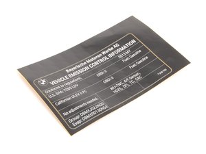 ES#2584657 - 71227649763 - Exhaust Emissions Label - Genuine BMW - BMW