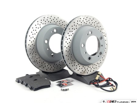ES#2594744 - 98735240301ROEKT - Rear Brake Service Kit - Featuring Sebro rotors and Textar brake pads - Assembled By ECS - Porsche