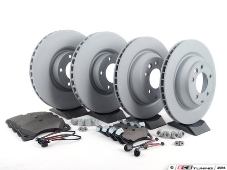 ES#2602361 - 95535140300OEKT - Front & Rear Brake Service Kit - Featuring Zimmerman Z-Coated rotors and Bosch QuietCast brake pads - Assembled By ECS - Porsche