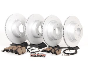 ES#2649797 - 34116854998KT4 - Front And Rear Brake Service Kit - Featuring Zimmermann rotors and ECS DD23 "Daily Driver" ceramic pads. - Assembled By ECS - BMW