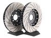 ES#2713047 - 001423ECS01AKT - Front Cross-Drilled & Slotted 2-Piece Brake Rotors - Pair (334x32) - Save weight by bolting on these 2-piece rotors at 15% less weight than factory! - ECS - Audi Volkswagen