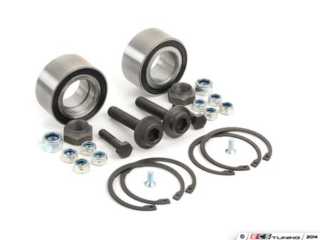 ES#2749179 - 4B0498625KT2 - Front Wheel Bearing Kit - Pair (75MM) - Includes both bearings, axle bolts, and self locking nuts - Vaico - Audi
