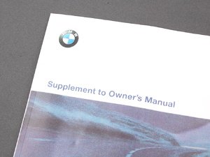 ES#13162 - 01419791257 - E36 Suppl. Owner's Handbook US-English - Genuine BMW - BMW