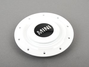 ES#65727 - 36131512573 - Hub Cap With MINI Logo White For R84 Wheel - Priced Each - Needed with new wheels or for lost caps - Genuine MINI - MINI