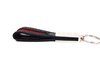 ES#1876666 - 18964 - GTI Leather Key Tag - Black - (NO LONGER AVAILABLE) - Leather keychain with red canvas stripe and chrome trim. GTI logo laser engraved on clip. - DriverGear - 