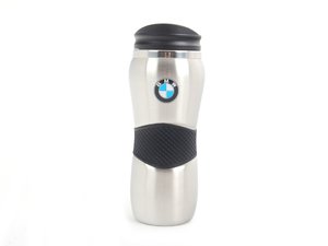 ES#1833384 - 80900439610 - Stainless Steel Travel Mug - (NO LONGER AVAILABLE) - Finished in stainless steel with a roundel and rubber grip - Genuine BMW - 