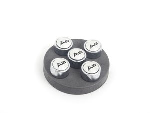 ES#2103 - ZAW355008 - Audi OEM Valve Stem Caps-Set Of 5 - (NO LONGER AVAILABLE) - A8 Logo - Genuine Volkswagen Audi - 