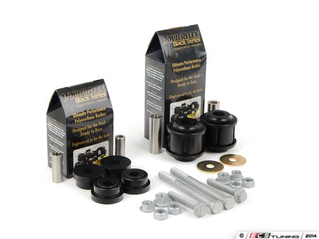 ES#2762214 - PFF5-502BKT - Polyurethane Front Control Arm Bushing Kit - Full - Address front end shimmy caused by replacing all the worn out control arm bushings once and for all and regain control. Includes Powerflex bushings and new hardware. - Assembled By ECS - BMW