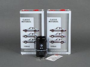 ES#2568845 - 94410720103KT2 - Premium Oil Service Kit - Everything you will need to complete an oil change with Porsche Classic 10W-60 motor oil - Genuine Porsche - Porsche