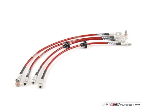 ES#2609185 - 002569ECSKT - Exact-Fit Stainless Steel Brake Lines - Complete Kit - DOT-compliant kit to improve pedal feel in your vehicle. - ECS - BMW