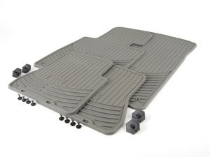 ES#2608685 - 82550151490KT - All Weather Rubber Floor Mat Set - Gray - (NO LONGER AVAILABLE) - Complete set of four with hardware - Genuine BMW - 
