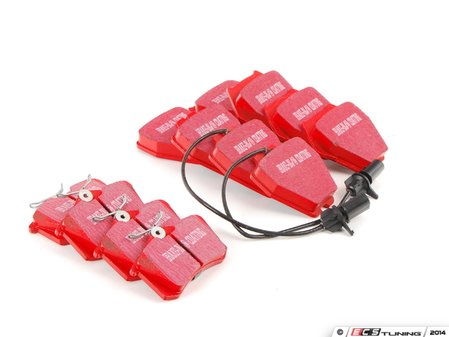 ES#2763137 - DP31348Ckt - Front & Rear RedStuff Performance Brake Pad Kit - High performance street pad featuring Kevlar technology, includes front and rear pads - EBC - Audi