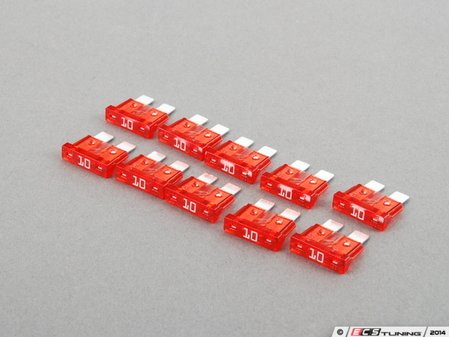 ES#7694 - AT010-10 - Standard Blade Style Fuse-10 Amp - Pack of 10 ATO style fuses - Flosser - Audi BMW Volkswagen MINI Porsche