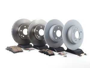 ES#2762296 - 0044205120KT2 - Front & Rear Brake Service Kit - Sport - Featuring ATE Rotors, And Akebono-Euro Ceramic Pads - Assembled By ECS - Mercedes Benz