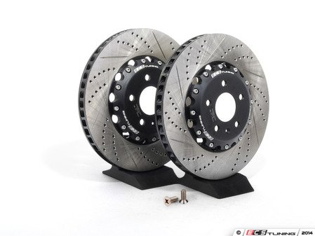 ES#2602983 - 000690ECS01AKT - Front 2-Piece Brake Rotors - Pair (345x30) - Direct bolt-on replacement - 25% less weight! - ECS - Audi Porsche