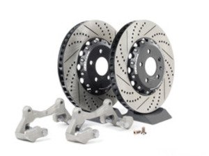 ES#2628456 - 000690ECSBBKKT - Front Big Brake Kit - Stage 1 - 2-Piece Cross Drilled & Slotted Rotors (345x30) - Upgrade to the stopping power of the Audi S4/5 - ECS - Audi