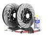 ES#2730485 - 8K0698301MKT4 - Front Brake Kit - Stage 1 - 2-Piece Cross Drilled & Slotted Rotors (345x30) - Upgrade your brake system with 2-piece rotors and stainless steel lines - ECS - Audi
