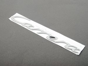 ES#1505662 - 99755923701 - "Carrera" Logo - Matte Chrome - Carrera emblem for engine lid - Genuine Porsche - Porsche