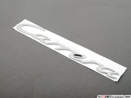 ES#1505662 - 99755923701 - "Carrera" Logo - Matte Chrome - Carrera emblem for engine lid - Genuine Porsche - Porsche