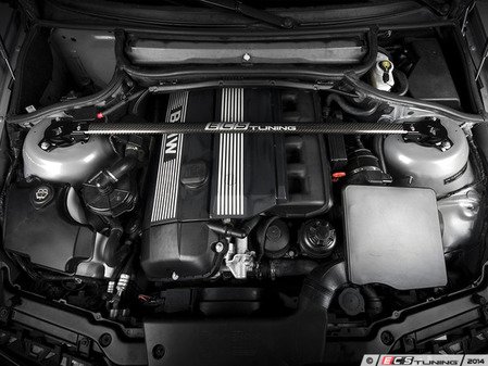 ES#10995 - ecscf03bw03aceb - ECS Carbon Fiber Strut Bar Kit - Black - Reduce chassis flex with this lightweight strut bar - ECS - BMW