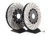 ES#2713047 - 001423ECS01AKT - Front Cross-Drilled & Slotted 2-Piece Brake Rotors - Pair (334x32) - Save weight by bolting on these 2-piece rotors at 15% less weight than factory! - ECS - Audi Volkswagen