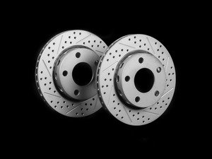 ES#2189792 - 8D0601DXSGMTLRA - Rear Cross Drilled & Slotted Brake Rotors - Pair (256x22) - (NO LONGER AVAILABLE) - Featuring GEOMET protective coating. - ECS - 