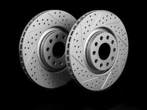 ES#2189958 - 8E0301ADXGMTLRA -  Front Cross Drilled & Slotted Brake Rotors - Pair (321x30) - (NO LONGER AVAILABLE) - Featuring GEOMET protective coating. - ECS - 