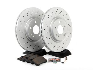 ES#2762642 - 2034211312KT3 - Front Brake Service Kit - Sport - Featuring Meyle rotors and OP Parts pads - Assembled By ECS - Mercedes Benz