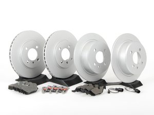 ES#2731604 - 34111160915KT - Front & Rear Brake Service Kit - Featuring Zimmermann coated rotors and Pagid brake pads - Assembled By ECS - BMW