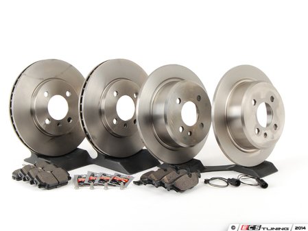 ES#2762731 - 34111160915KT1 - Performance Front And Rear Brake Service Kit - Featuring Brembo blank rotors and Hawk HPS pads - Assembled By ECS - BMW