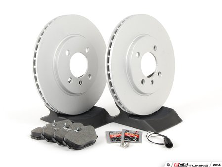 ES#2731699 - 34111160915KT2 - Front Brake Service Kit - Featuring Zimmermann coated rotors and Pagid brake pads - Assembled By ECS - BMW