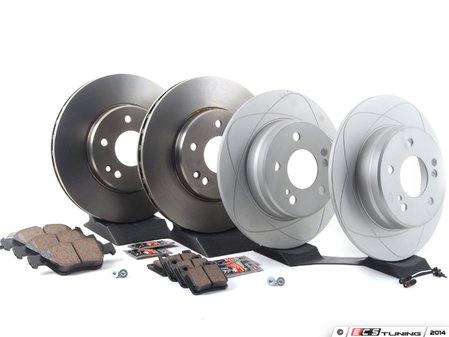 ES#2762593 - 2034210312KT7 - Front & Rear Brake Service Kit - Featuring ATE Rotors And Akebono-Euro Ceramic Pads - Assembled By ECS - Mercedes Benz