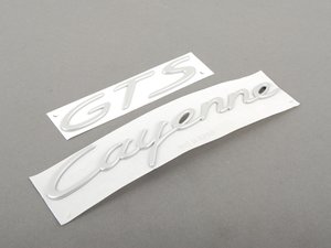 ES#2176398 - 955559040004W9 - "Cayenne GTS" Logo - Satin Aluminum - Emblem located on the rear hatch - Genuine Porsche - Porsche