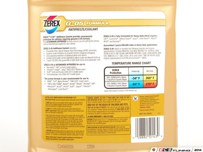 Zerex ZXG051 Coolant/Antifreeze 1 Gallon