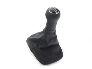 ES#308230 - 1J0711113AE74 - Shift Knob With Boot - Black Leather - (NO LONGER AVAILABLE) - Black leather shift knob and black leather boot for 5-speed manual - Genuine Volkswagen Audi - 