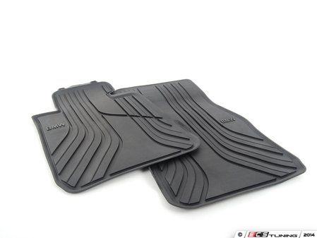 ES#2733371 - 51472210208 - Front Rubber Floor Mats - Black - Protects your floor and carpet from moisture - Genuine BMW - BMW