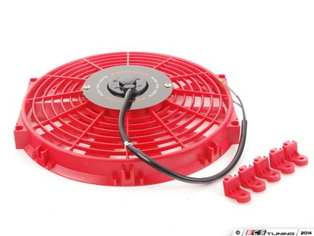 ES#2764787 - MMFAN12RD - Universal 12" Electric Fan - Red - 934 CFM - 5.7 amps at 12.3 volts - Mishimoto - Audi BMW Volkswagen MINI