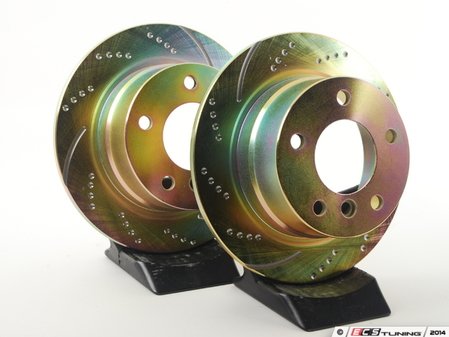 ES#521565 - GD1114 - Rear Sport Rotor Kit - Pair - Upgrade to a dimpled and slotted rotor for improved braking - EBC - BMW