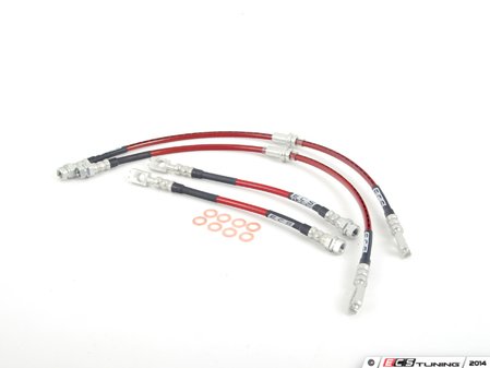 ES#2500572 - 1KM698004 - Front & Rear Exact-Fit Stainless Steel Brake Lines - Kit - Complete set of DOT-compliant lines for an improved pedal feel - ECS - Audi Volkswagen