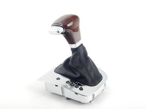 ES#319224 - 1K1713203AKWHC - Tiptronic Shift Knob - Walnut - Includes the shift knob, boot, and matte aluminum bezel - Genuine Volkswagen Audi - Volkswagen