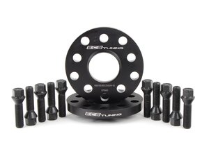 ES#2748258 - 30255571ECSWB1KT - ECS Wheel Spacer & Bolt Kit - 15mm With Black Conical Seat Bolts - Complete kit for two wheels, comes with everything you need to install spacers on your aftermarket wheels - ECS - Audi Volkswagen