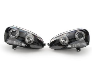 ES#9565 - FKFS9002 - Blackout Angel Eye Headlights - (NO LONGER AVAILABLE) - Euro headlight kit with angel eyes for MK5 models - FK - 