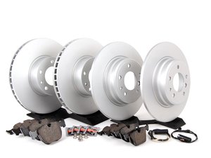 ES#2763155 - 34116757746kt9 - Front And Rear Brake Service Kit - Featuring ECS V5 coated rotors and ECS DD23 "Daily Driver" ceramic pads. - Assembled By ECS - BMW