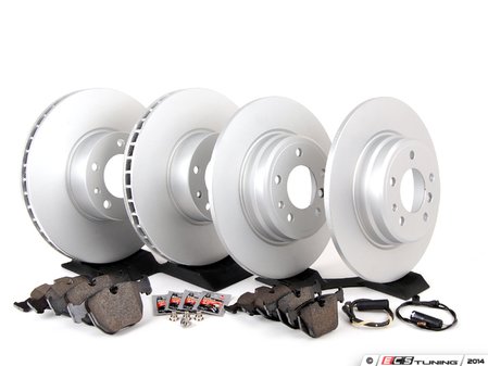 ES#2763155 - 34116757746kt9 - Front And Rear Brake Service Kit - Featuring ECS V5 coated rotors and ECS DD23 "Daily Driver" ceramic pads. - Assembled By ECS - BMW